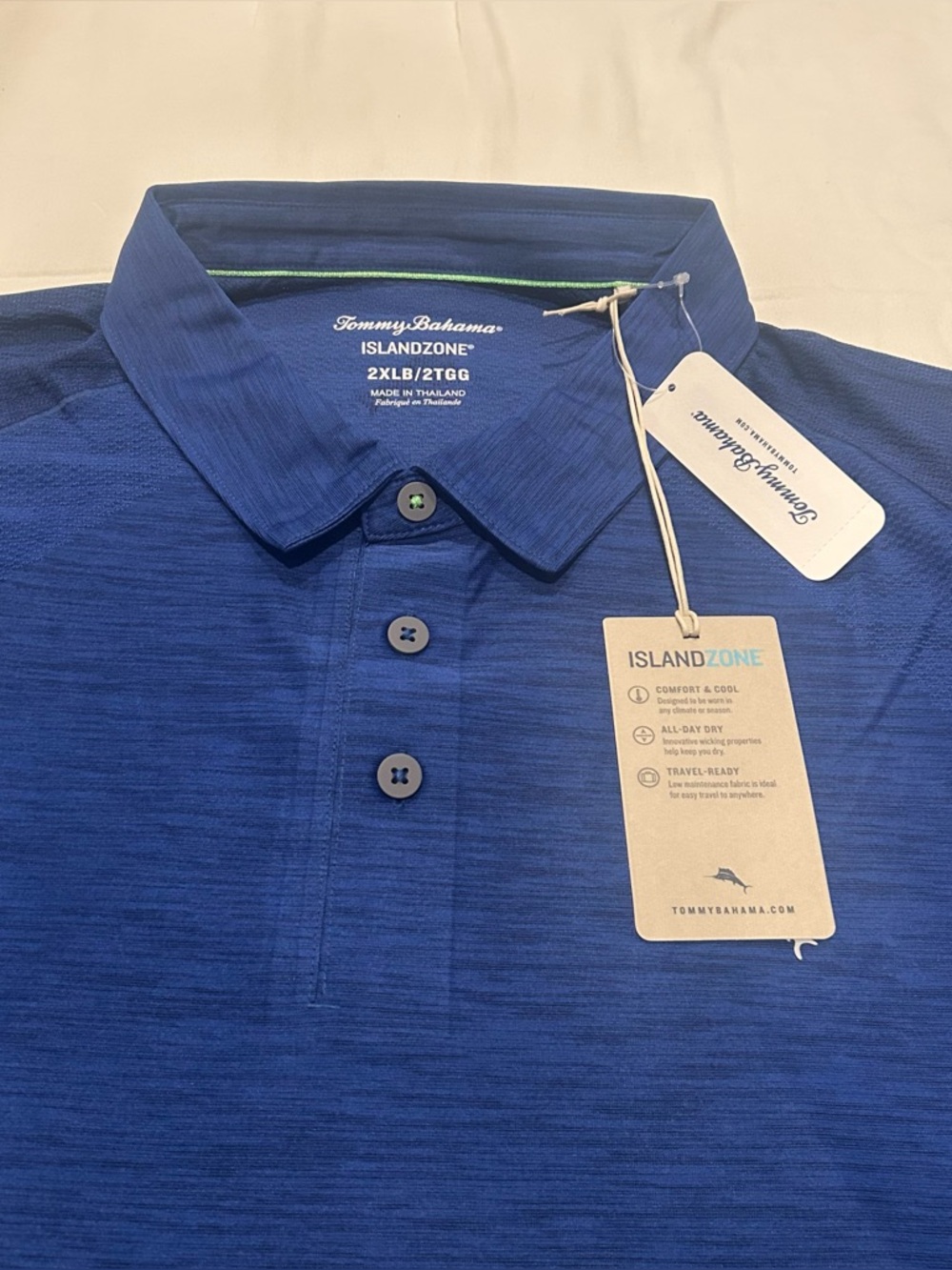 Tommy Bahama Palm Coast IslandZone Polo Blue 2XLB NWT